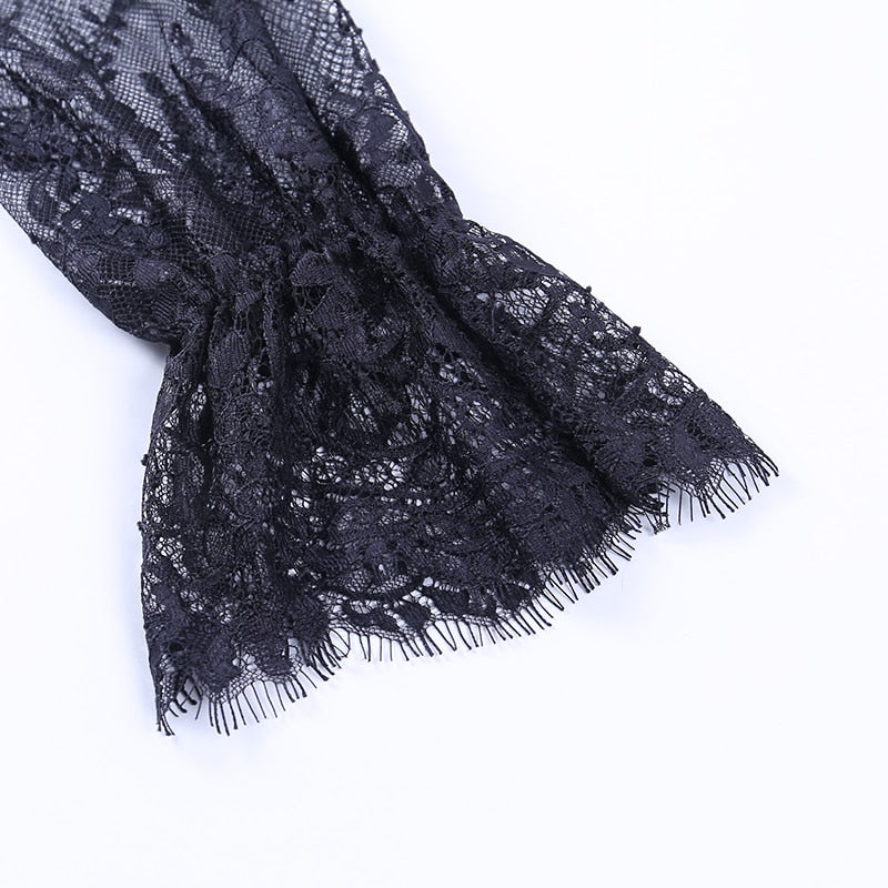 Robe Dentelle Noire Manches Longues