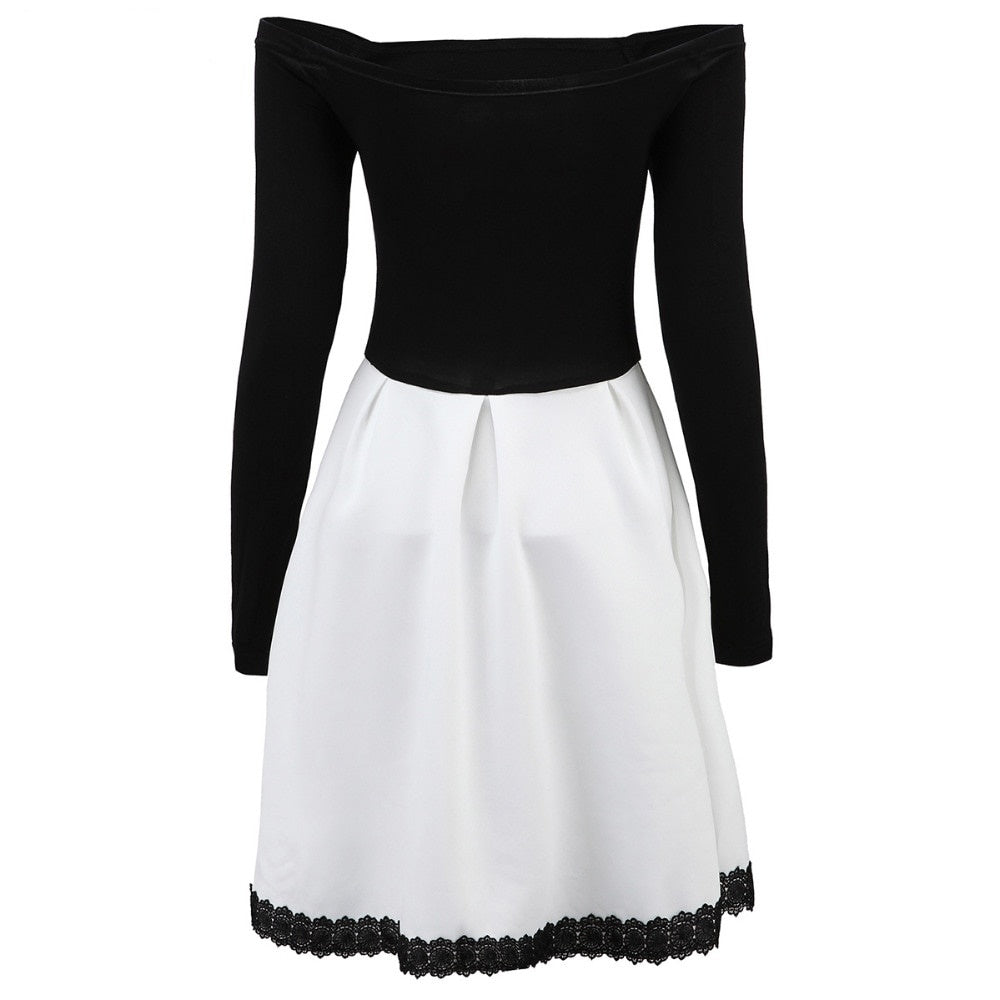 Robe Dentelle Noire et Blanche