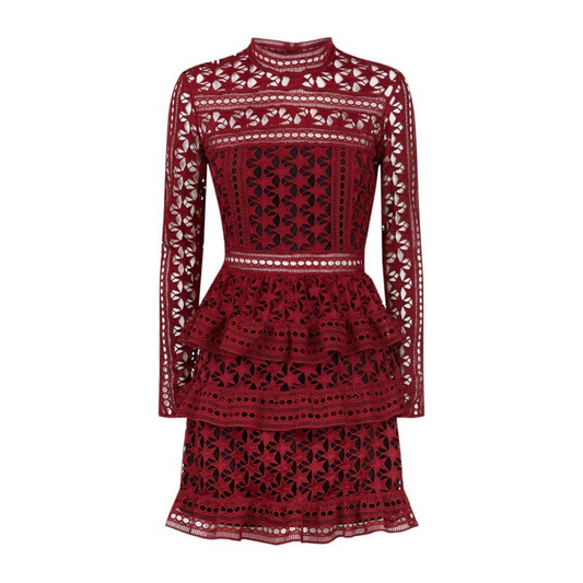 Robe Dentelle Rouge Bordeaux