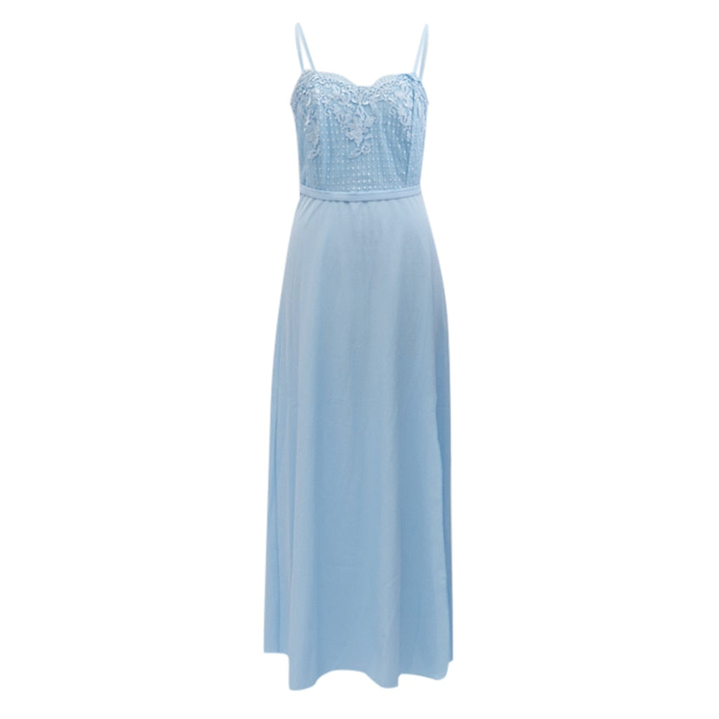 Robe Dentelle Soirée Bleue
