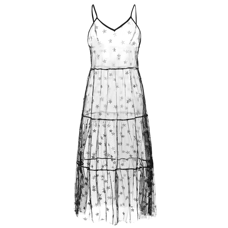 Robe Dentelle Transparente Longue Noir