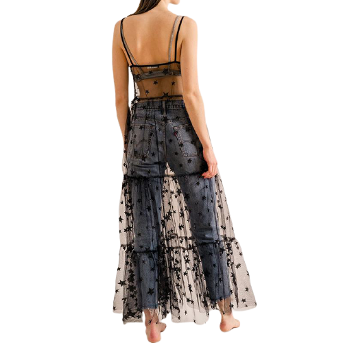 Robe Dentelle Transparente Longue Femme
