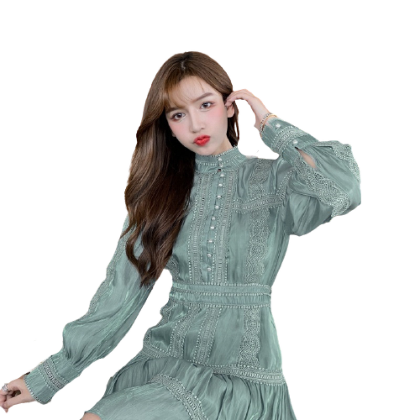 Robe Dentelle Bleu Turquoise