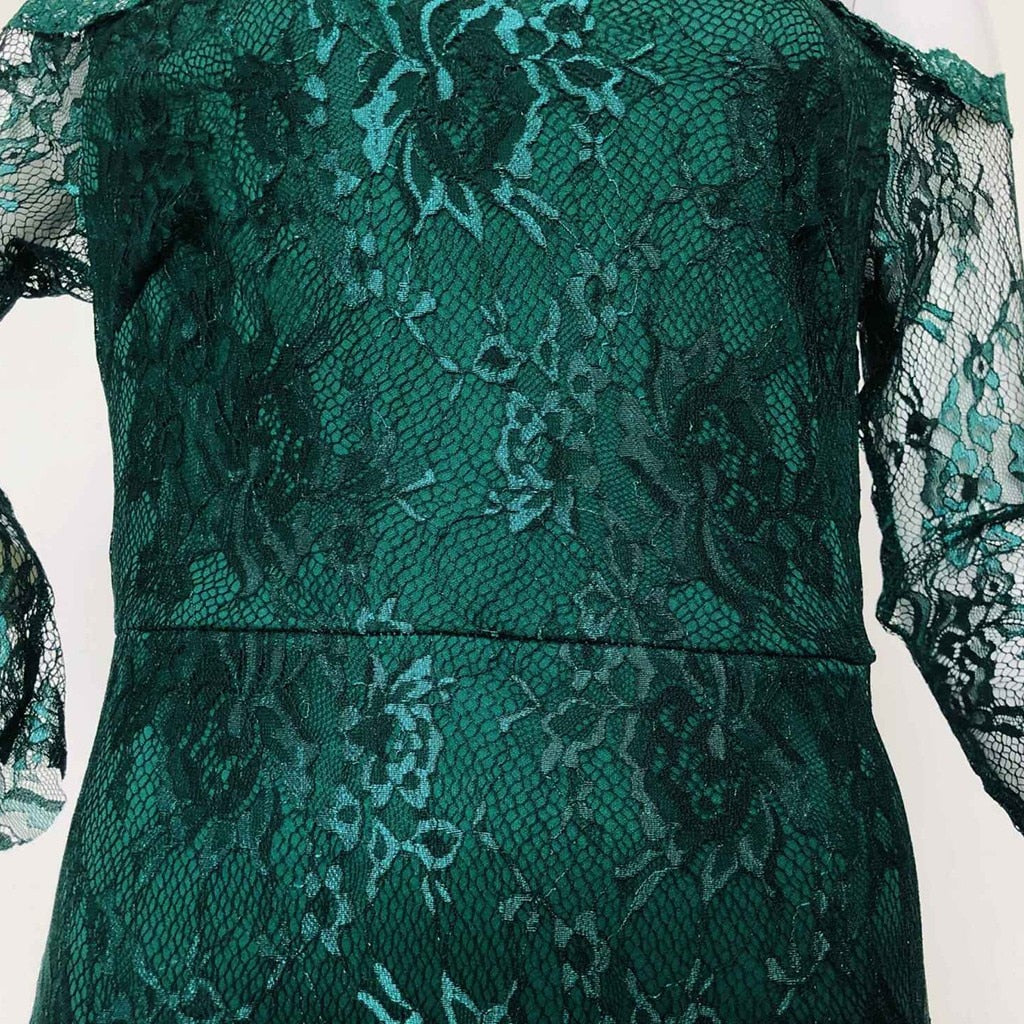 Robe Dentelle Vert Emeraude