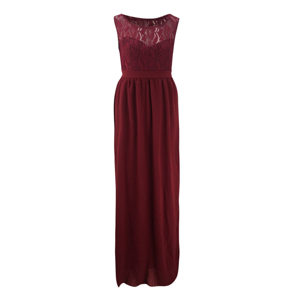 Robe Dentelle pour Femme Enceinte Rouge bordeaux