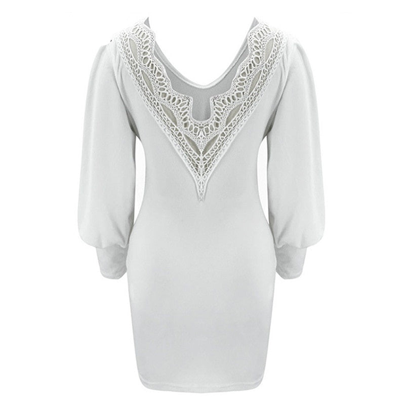 Robe Dos Dentelle Blanc Femme