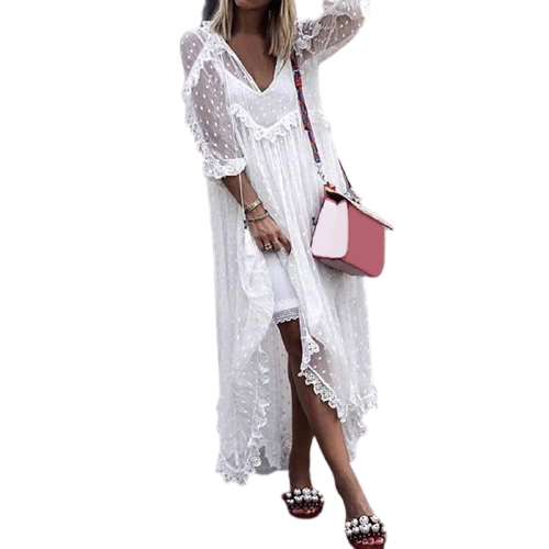 Robe Long Dentelle Blanc