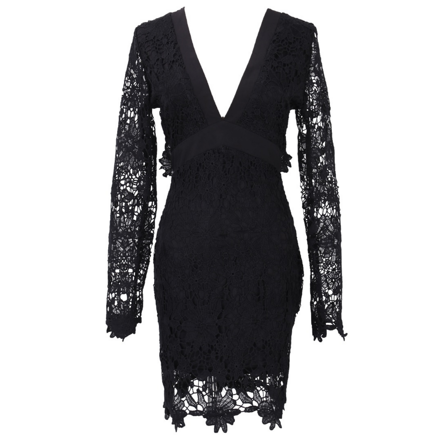 Robe Manche Dentelle Noire