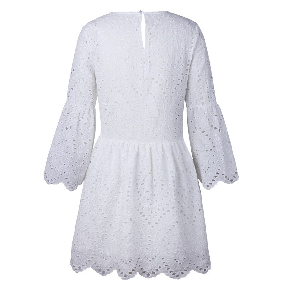 Robe Manche Longue Dentelle de Dos