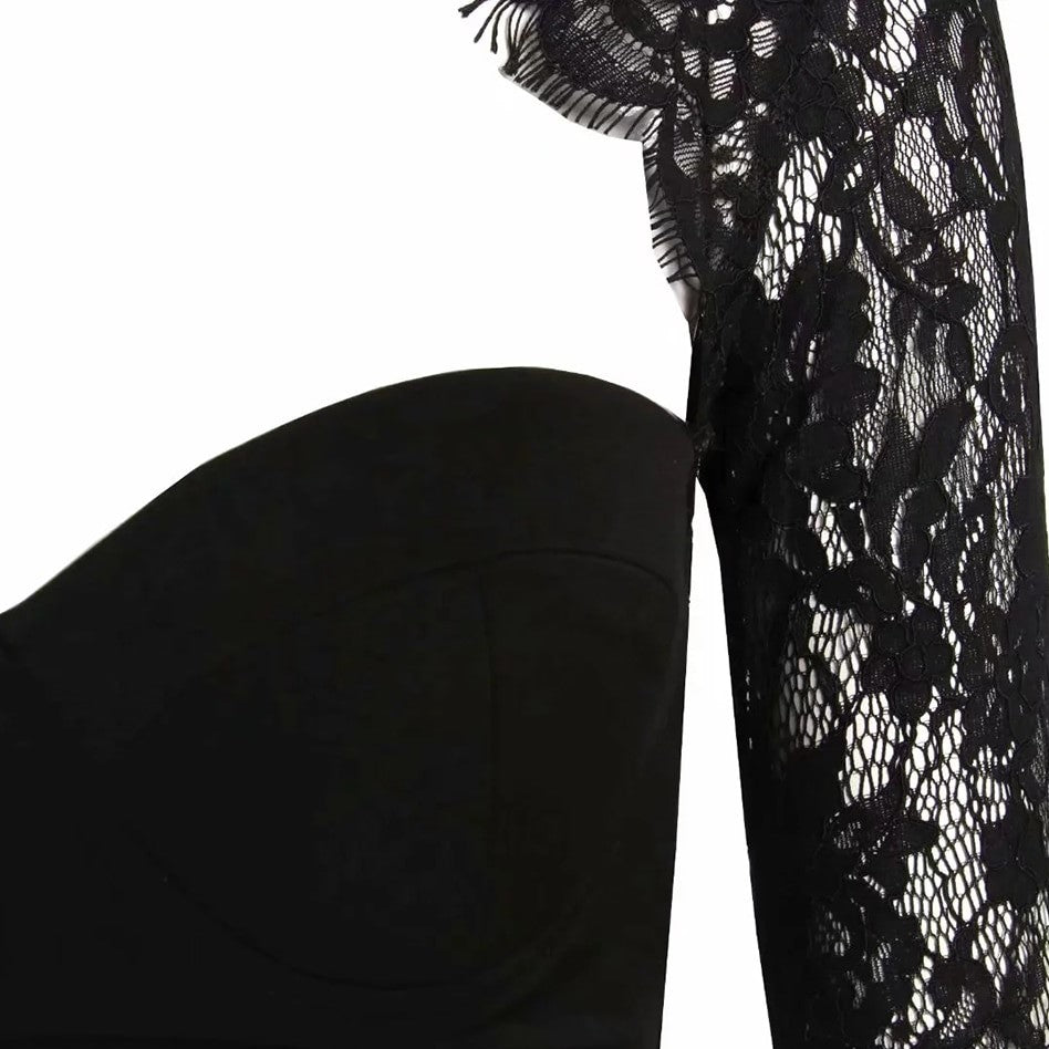 Robe Noire Dentelle Dos