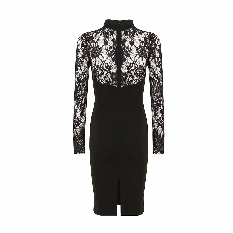 Robe Noire Dos en Dentelle