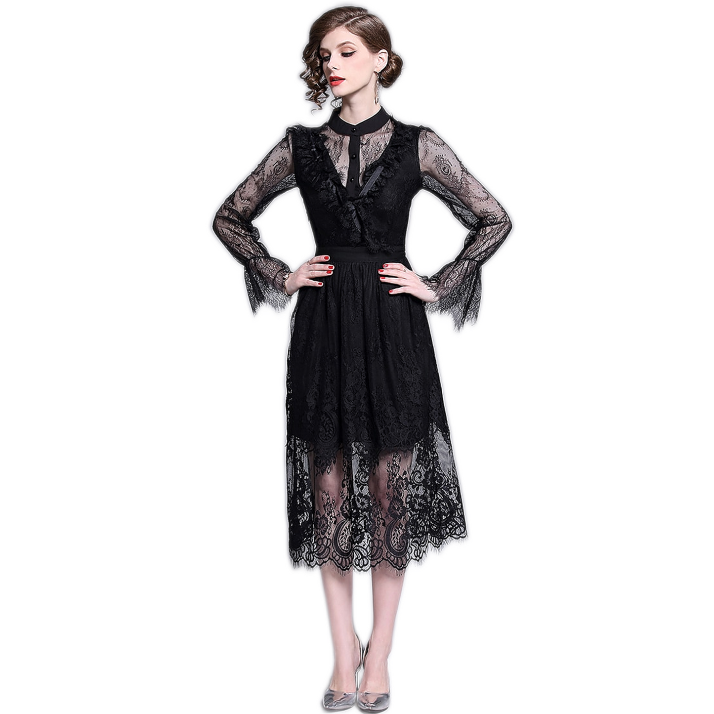 Robe Noir Dentelle Femme