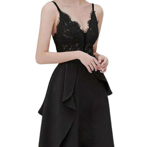 Robe Noire Dentelle pour Femme