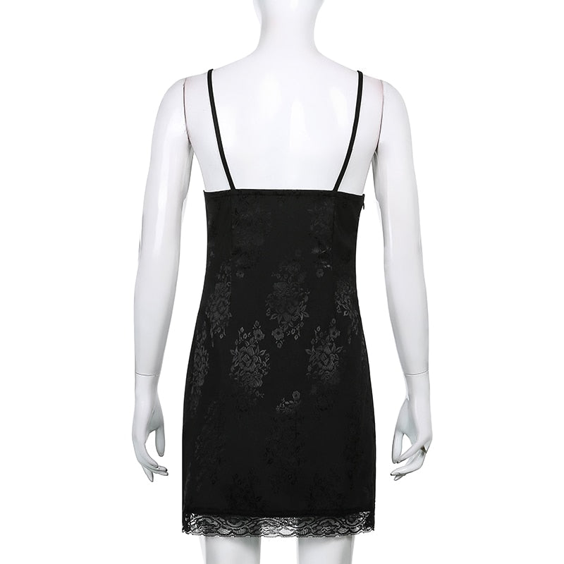 Robe Nuisette Dentelle Noire Dos