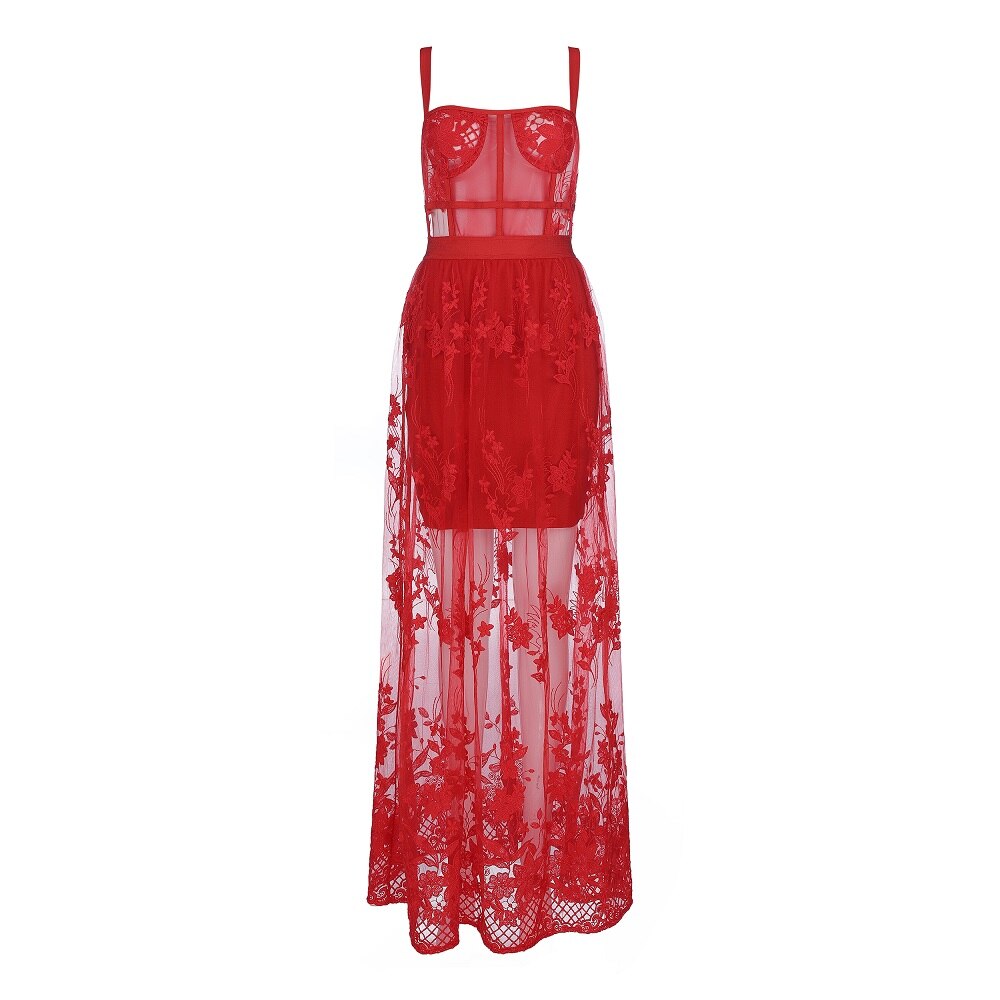 Robe Rouge Dentelle