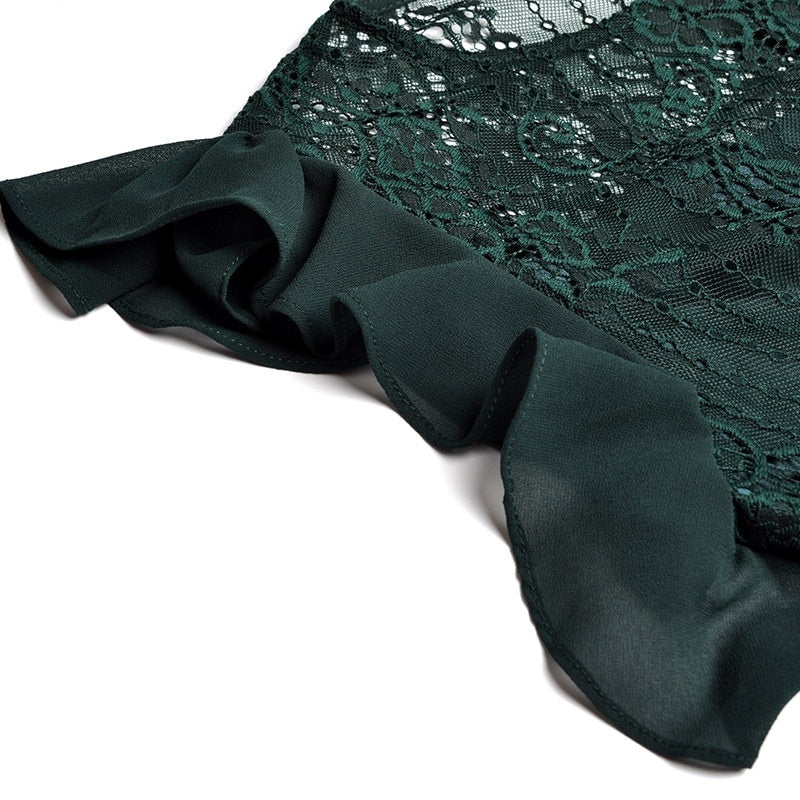 Robe Verte Dentelle