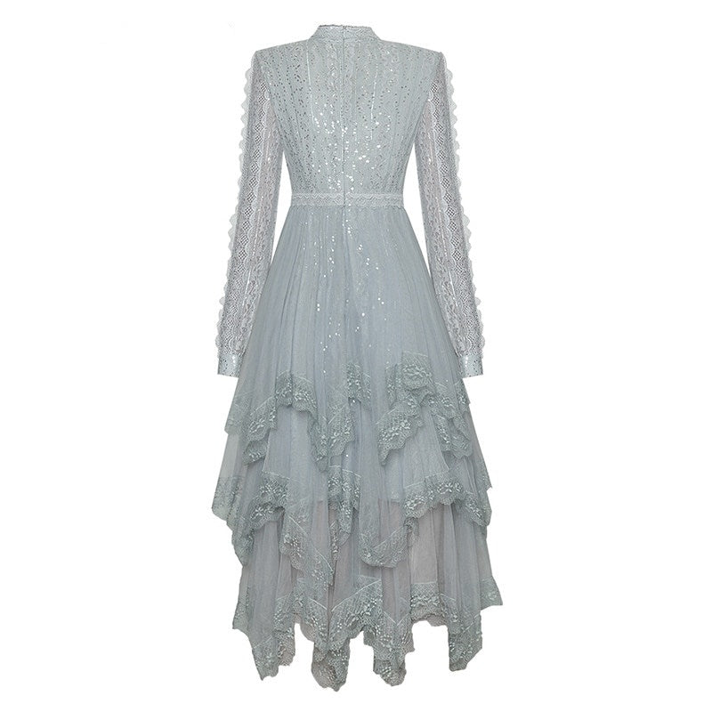 Robe de Bal Dentelle Gris