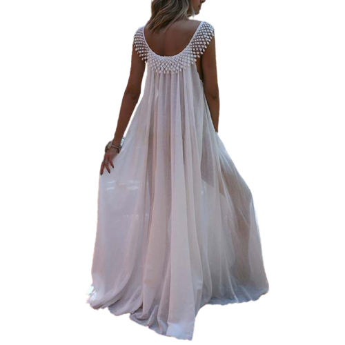 Robe de Plage Dentelle Longue Blanche