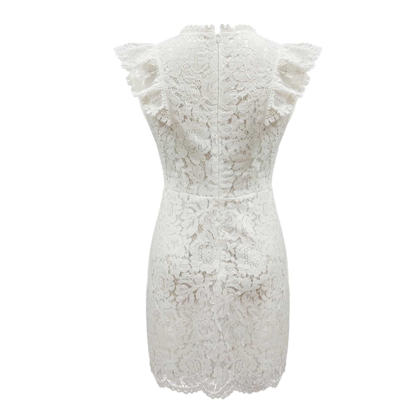 Robe de Soiree Court Blanc Dentelle