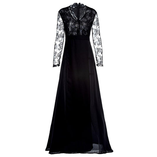 Robe de Soirée Longue Dentelle Noir