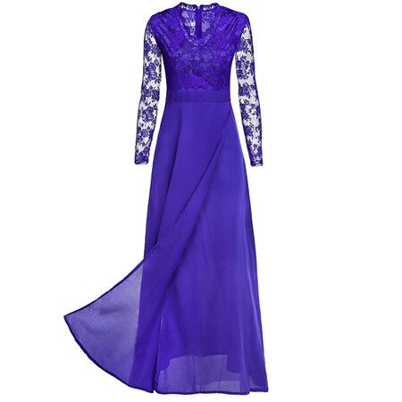 Robe de Soirée Longue Dentelle Violet