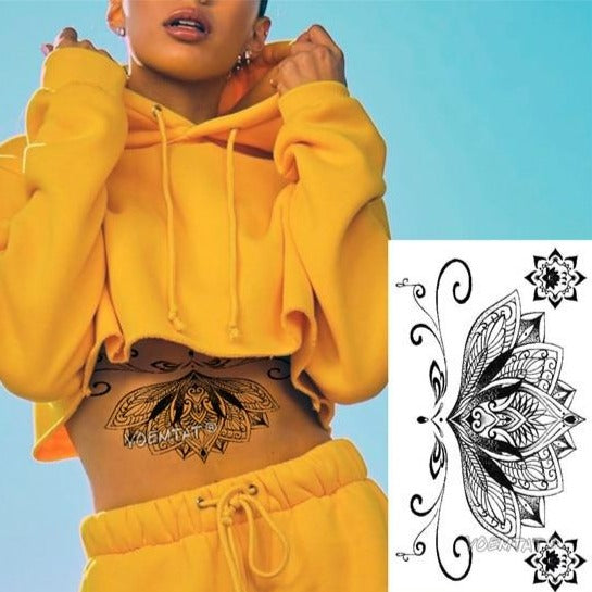 Tatouage Dentelle Rose Femme