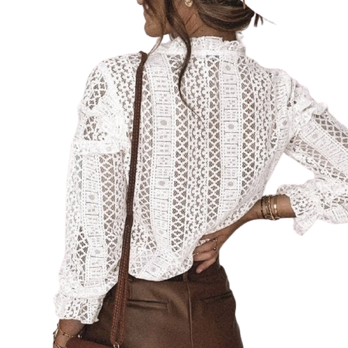 Top Dentelle Blanche Femme de Dos