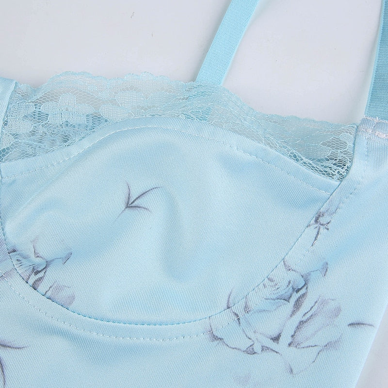 Top Dentelle Bleu Ciel