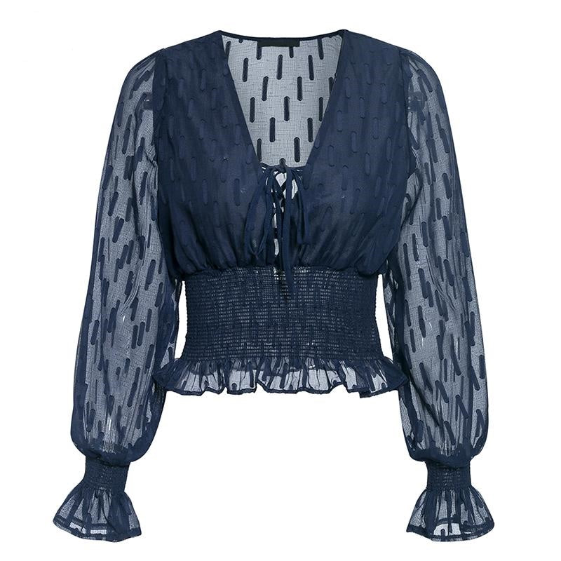 Top Dentelle Bleu Marine