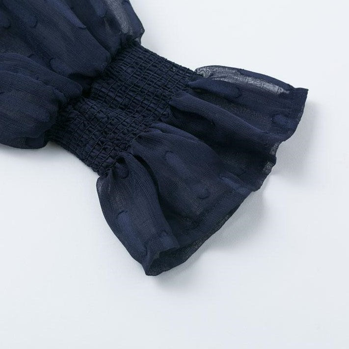 Top Dentelle Bleu Marine