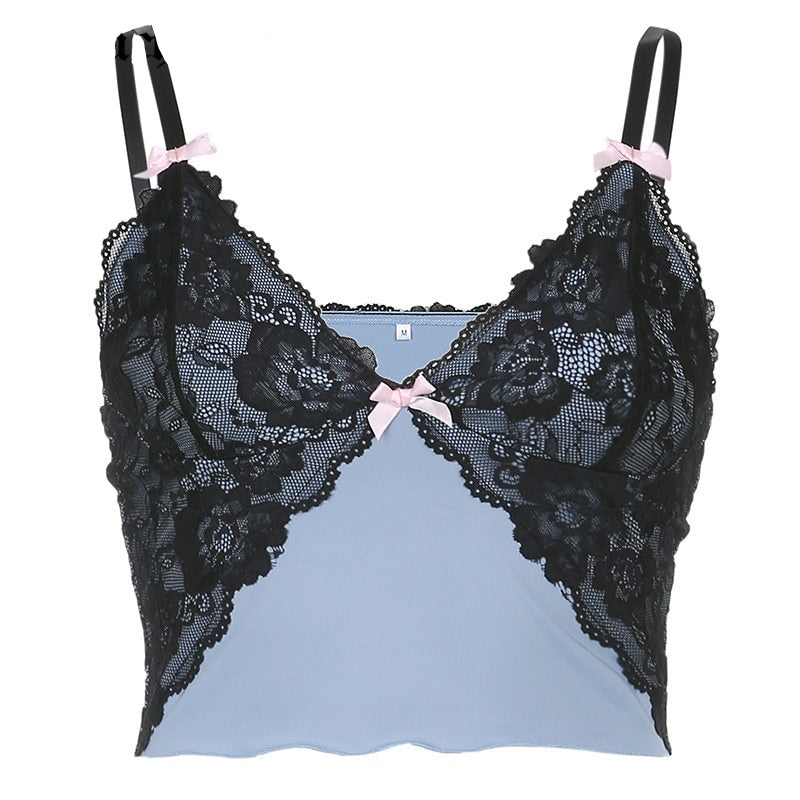 Top Dentelle Bleu