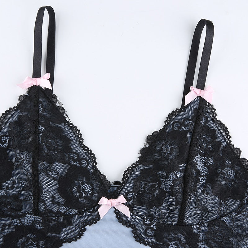 Top Dentelle Bleu