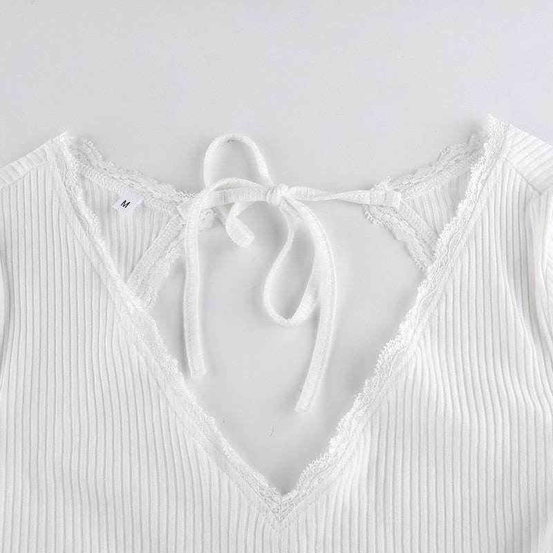 Top Dentelle Dos Nu Blanc