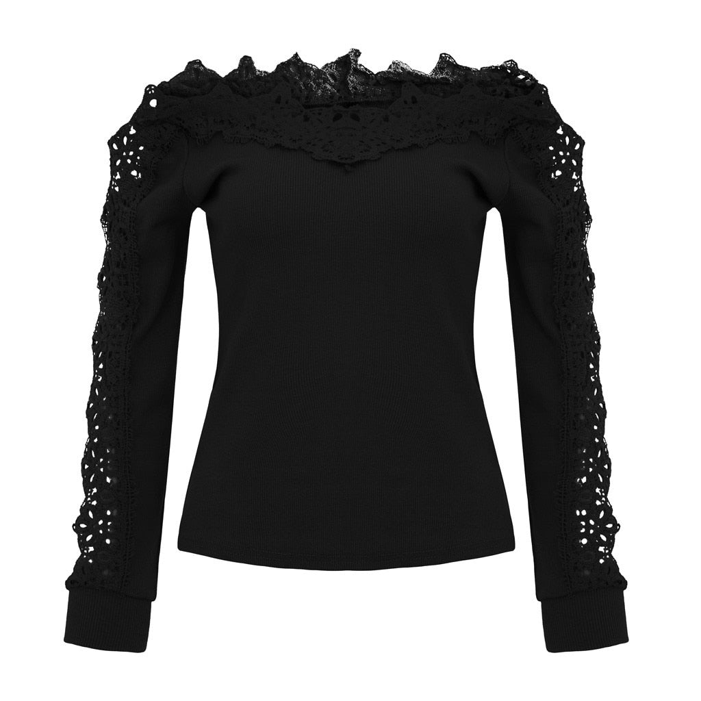 Top Dentelle Femme Noir