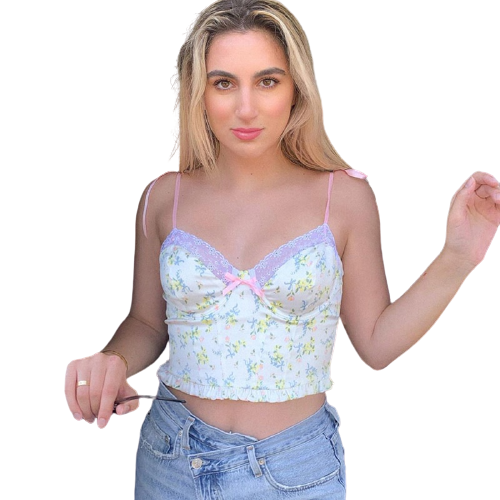 Top Dentelle Fleuri Femme