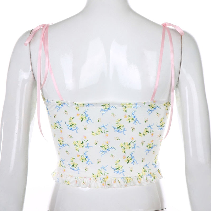 Top Dentelle Fleuri Blanc