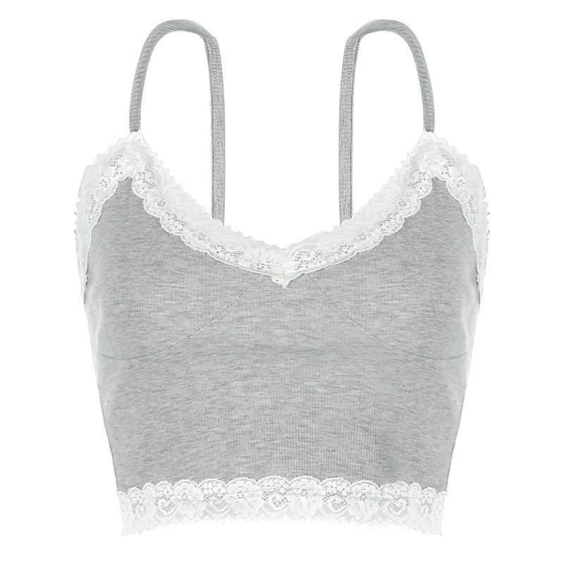 Top Dentelle Gris