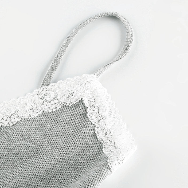 Top Dentelle Gris