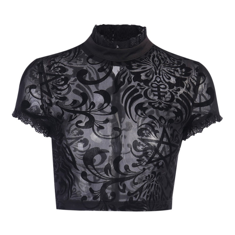 Top Dentelle Manche Courte