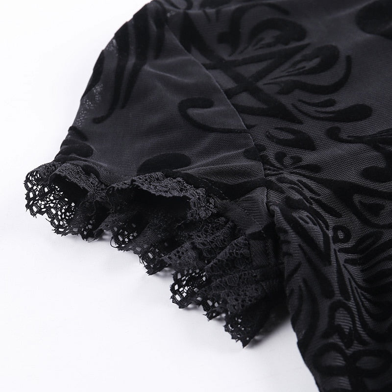 Top Dentelle Manche Courte