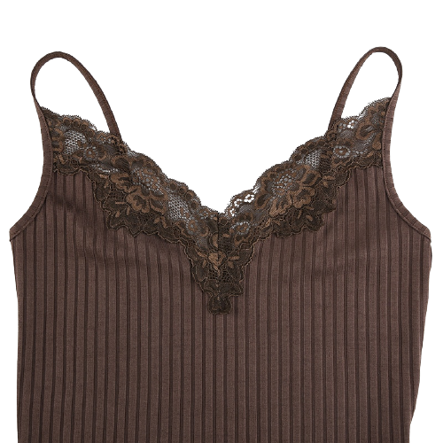 Top Dentelle Marron