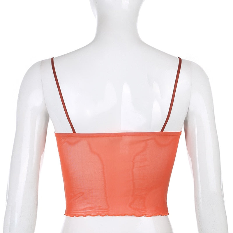 Top Dentelle Orange