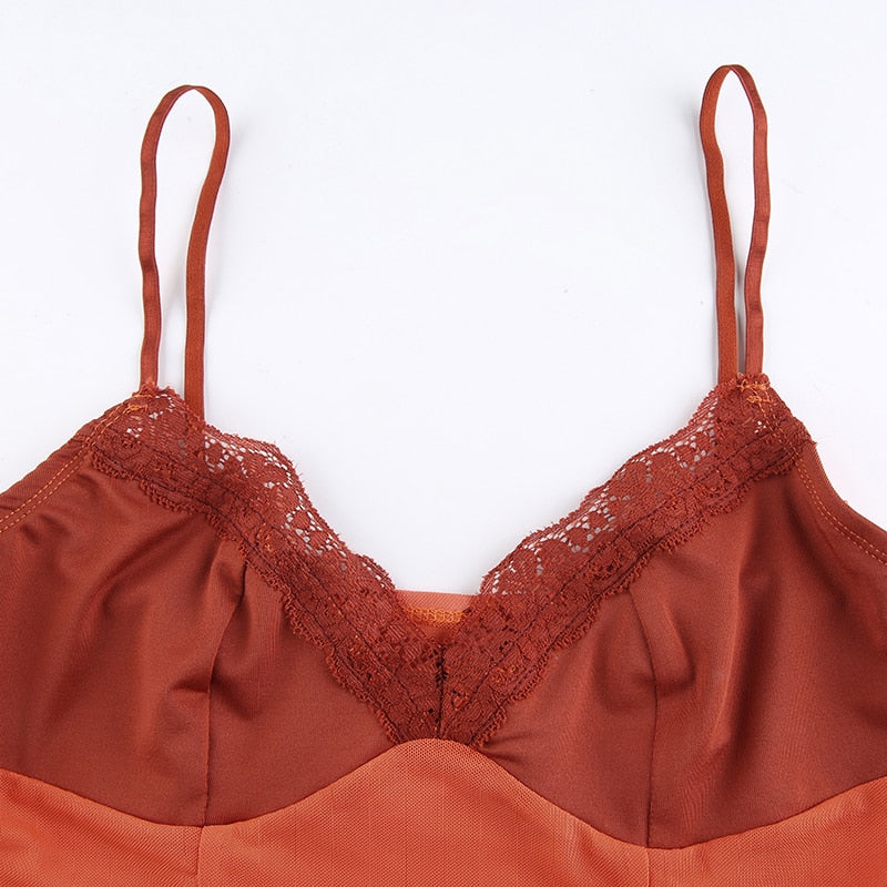 Top Dentelle Orange