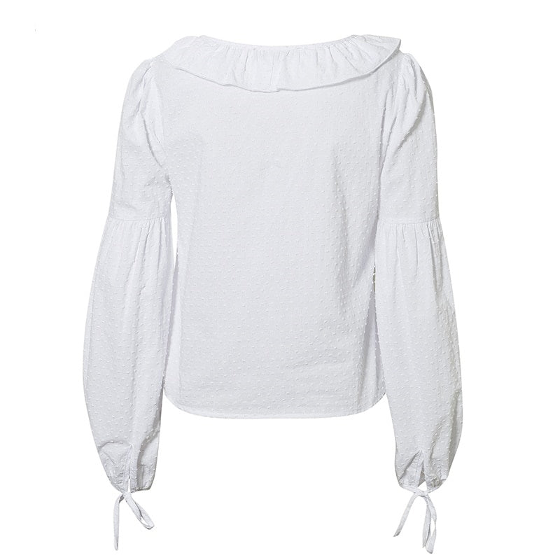 Top Dentelle Pois Blanche