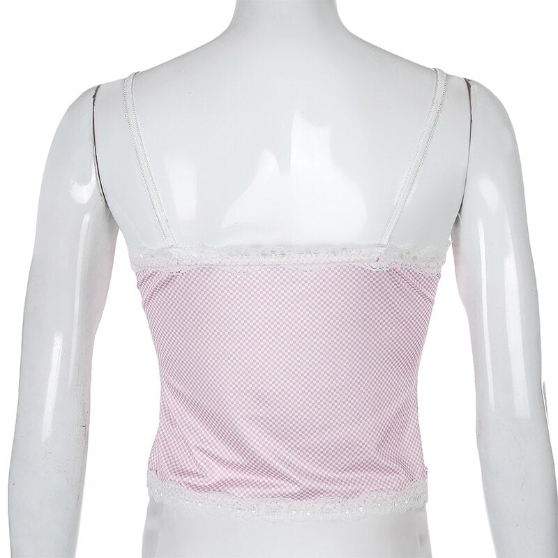 Top Dentelle Rose Pale