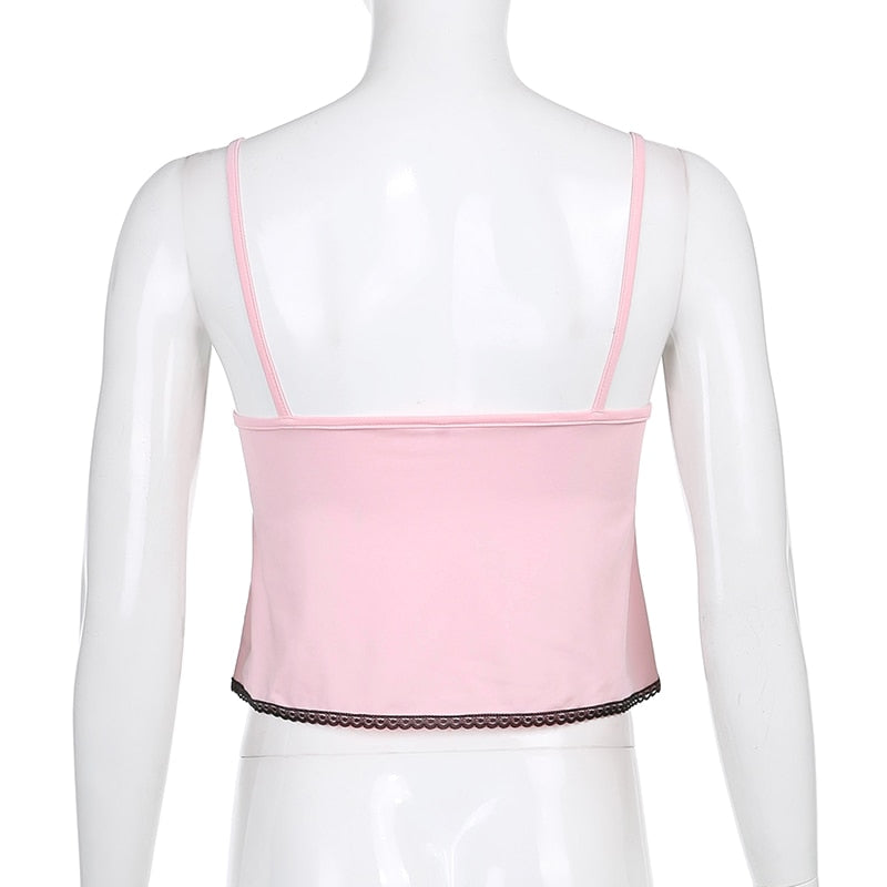 Top Dentelle Rose Poudre