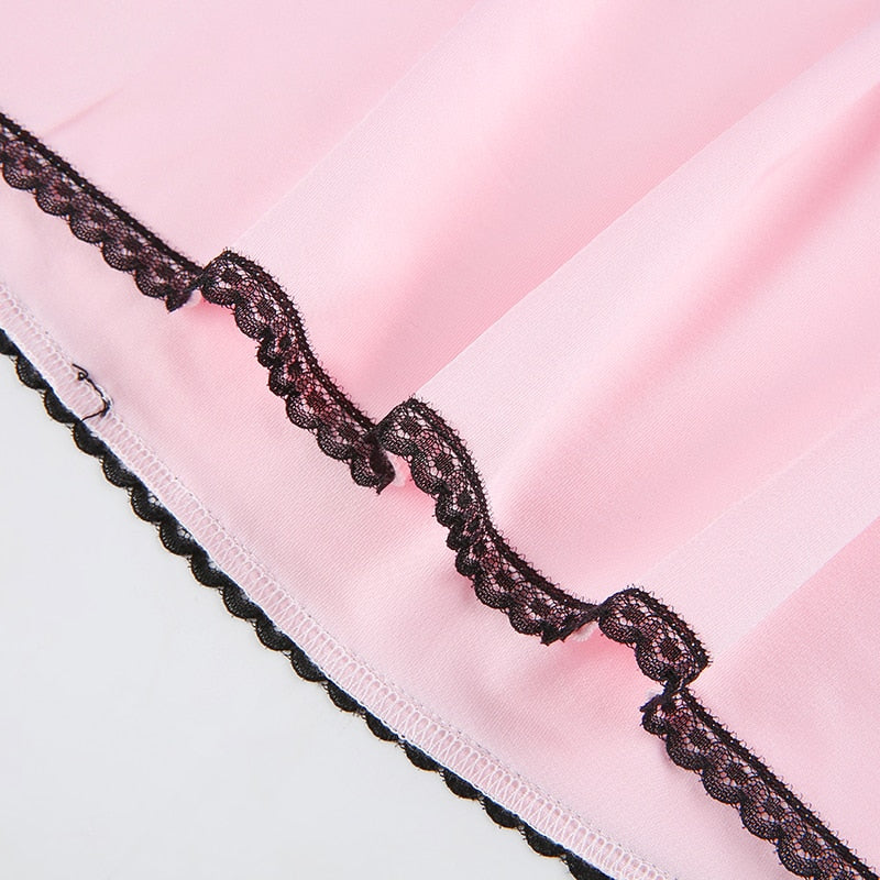 Top Dentelle Rose Poudré