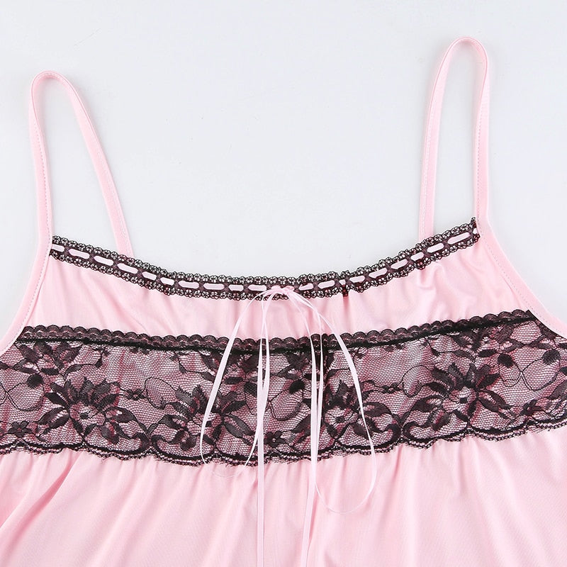 Top Dentelle Rose Poudré