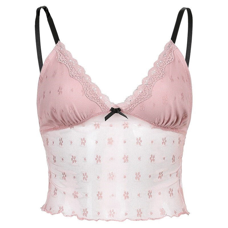 Top Dentelle Rose