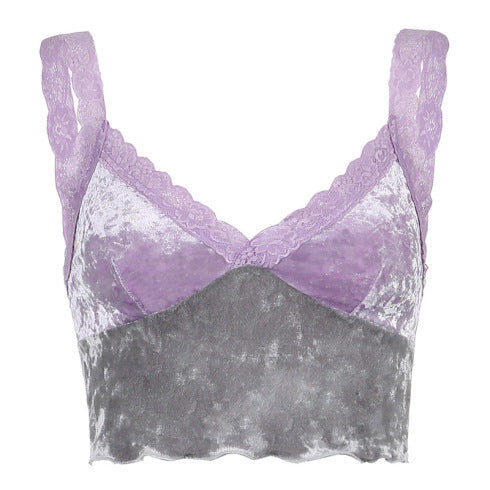 Top Dentelle Velours